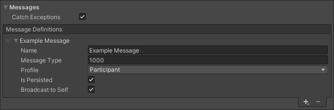 Messages settings foldout