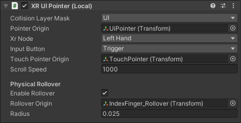 XRUIPointer component