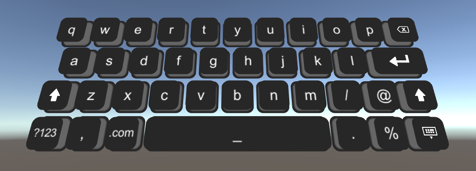 Physical version of the Keyboard prefab (requires the Interaction package)