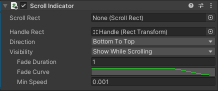 Scroll Indicator component in the Inspector